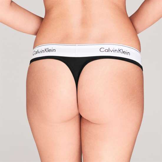 Calvin Klein Thong ЧЕРЕН Дамско бельо