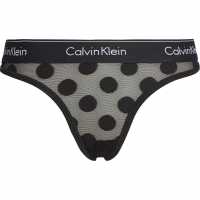 Calvin Klein Thong Черно Дамско бельо