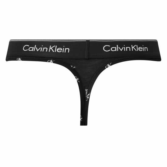 Calvin Klein Thong Черно Дамско бельо