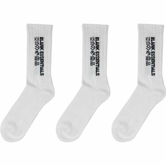 3 Чифта Чорапи Blank Essentials Essentials 3 Pack Socks Бяло 