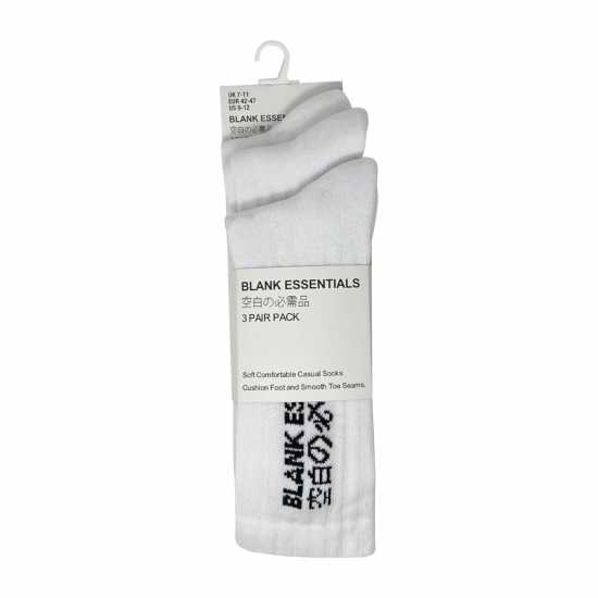 3 Чифта Чорапи Blank Essentials Essentials 3 Pack Socks Бяло 