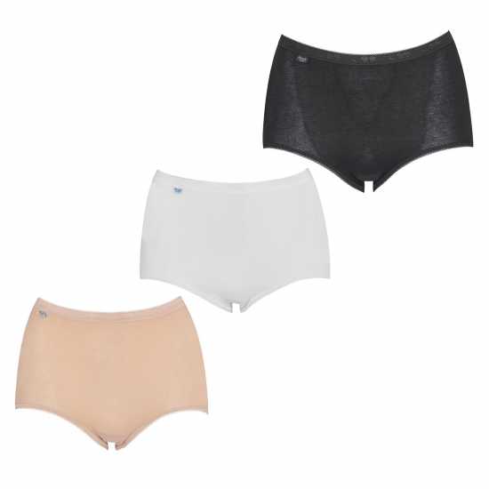 Sloggi 3 Pack Maxi Briefs Бяло/Черно/Нуде Sloggi