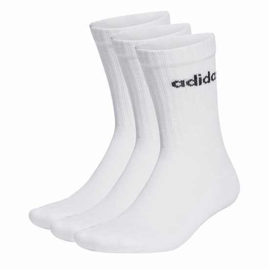 Adidas Linear Crew Cushioned 3P Socks Бяло/Черно Детски чорапи