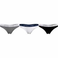 Tommy Hilfiger Tommy Bodywear 3 Pack Thong Briefs Womens Сиво/Бяло/Черно 