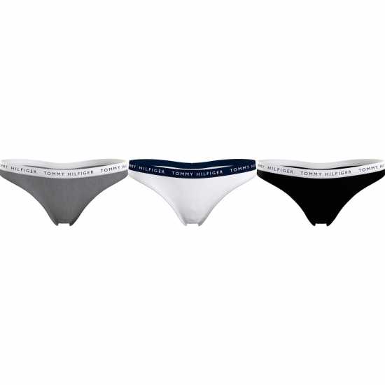 Tommy Hilfiger Tommy Bodywear 3 Pack Thong Briefs Womens Сиво/Бяло/Черно 