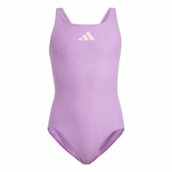 Adidas Solid Small Logo Swimsuit Преди лилаво/розово Детски бански и бикини