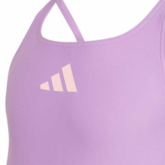 Adidas Solid Small Logo Swimsuit Преди лилаво/розово Детски бански и бикини