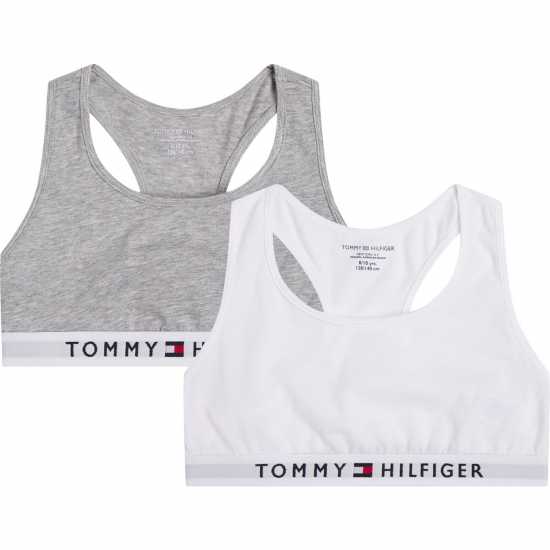 Tommy Hilfiger 2 Pack Logo Bra Сиво/Бял 0UD 