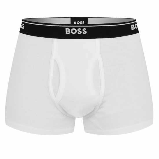 Hugo Boss Boss 2 Pack Logo Waistband Trunks Бяло 100 Мъжко бельо