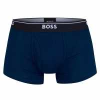 Hugo Boss Boss 2 Pack Logo Waistband Trunks Морско синьо/синьо 