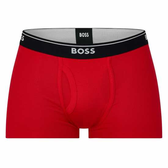 Hugo Boss Boss 2 Pack Logo Waistband Trunks Черно/Червено 