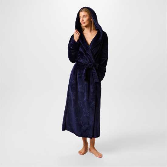 Biba Cosy Maxi Robe Тъмносин ембосиран Дамски пижами