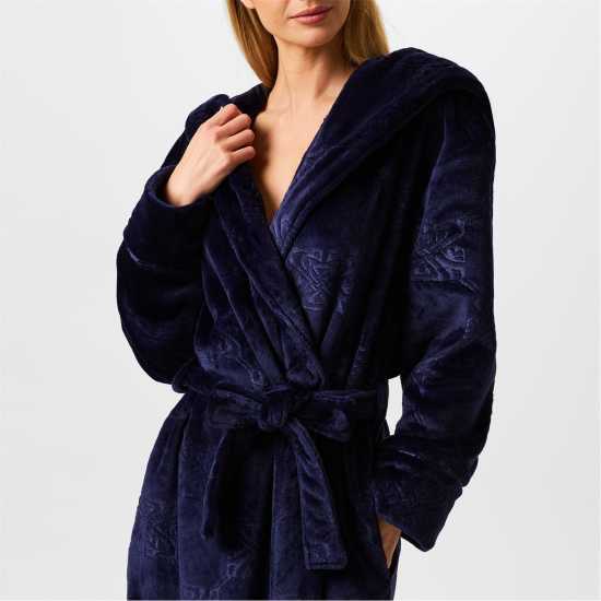 Biba Cosy Maxi Robe Тъмносин ембосиран Дамски пижами