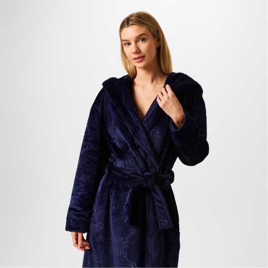 Biba Cosy Maxi Robe Тъмносин ембосиран Дамски пижами