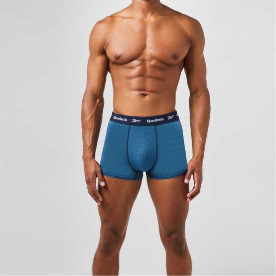 Reebok Мъжки Боксерки 3 Pack Logo Boxer Shorts Mens Сиво/Синьо 