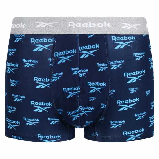 Reebok Мъжки Боксерки 3 Pack Logo Boxer Shorts Mens Сиво/Синьо 