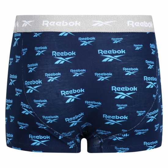 Reebok Мъжки Боксерки 3 Pack Logo Boxer Shorts Mens Сиво/Синьо 