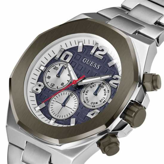 Guess Gents  Empire Silver Blue Watch Gw0489G1  