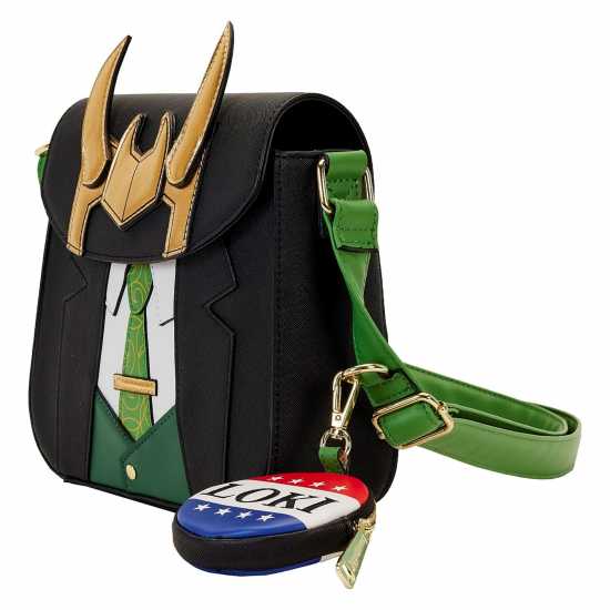 Marvel Loungefly Loki For President Cosplay Crossbody Bag  Ученически раници