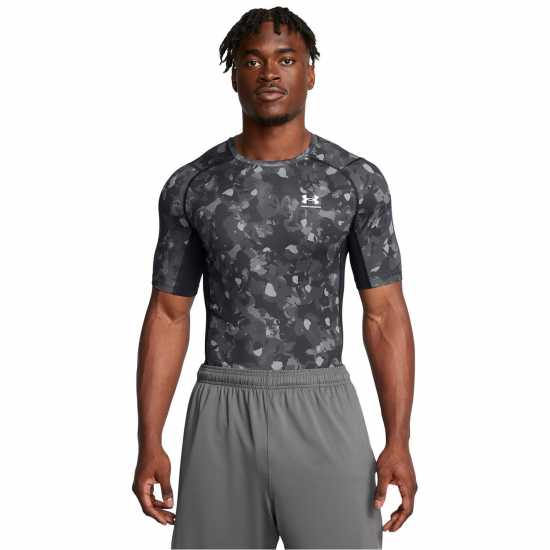 Under Armour Heatgear® Printed Short Sleeve Mens Черно/Бяло Мъжки долни дрехи