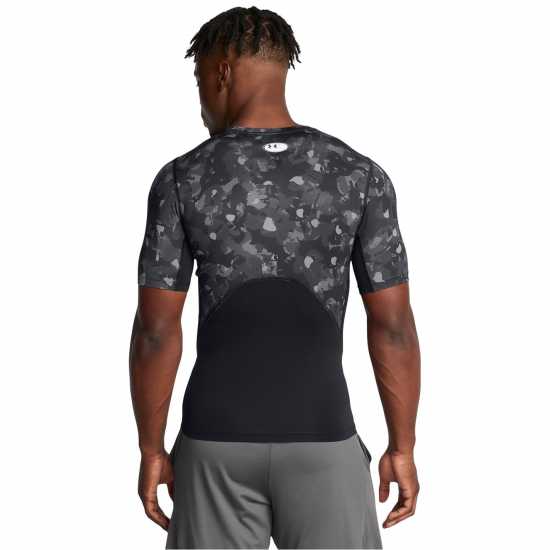 Under Armour Heatgear® Printed Short Sleeve Mens Черно/Бяло Мъжки долни дрехи