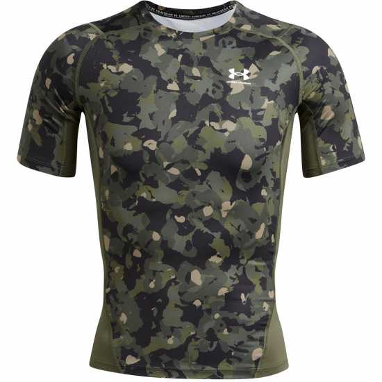 Under Armour Heatgear® Printed Short Sleeve Mens Морско зелено OD Мъжки долни дрехи