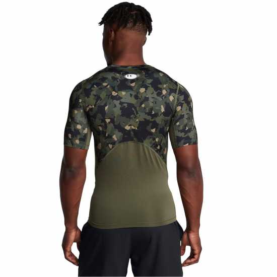 Under Armour Heatgear® Printed Short Sleeve Mens Морско зелено OD Мъжки долни дрехи