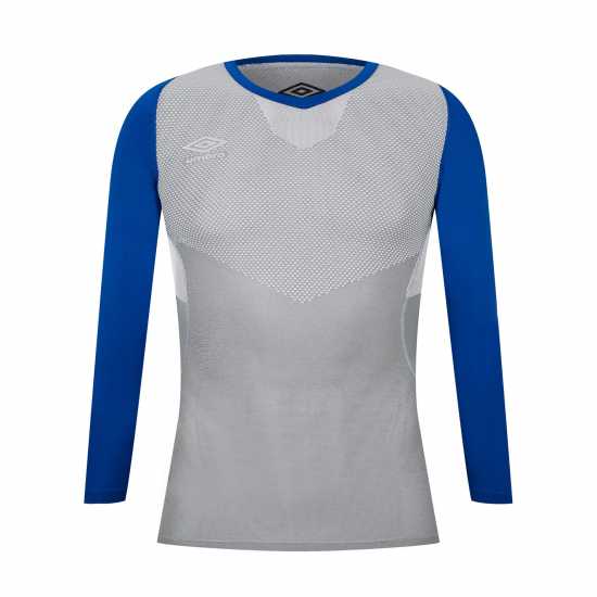 Umbro Външен Слой Мъже Pro Long Sleeve Baselayer Top Mens Дълбоко Сърф/Сиво Мъжки долни дрехи