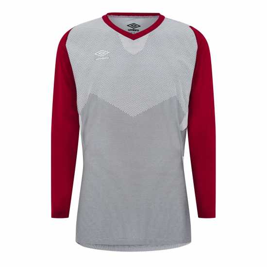 Umbro Външен Слой Мъже Pro Long Sleeve Baselayer Top Mens Biking Red/Grey Мъжки долни дрехи