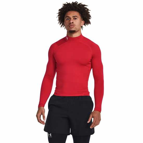 Under Armour Мъжка Спортна Тениска Coldgear® Armour Compression Training Top Mens Червено Мъжки долни дрехи