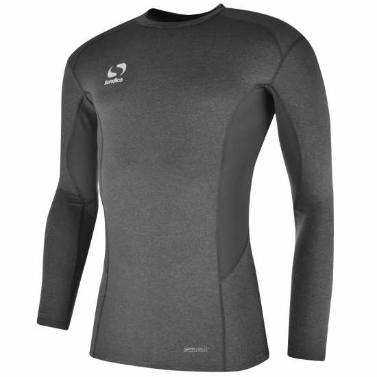 Sondico Core Base Long Sleeve Mens Сив марл Мъжки долни дрехи