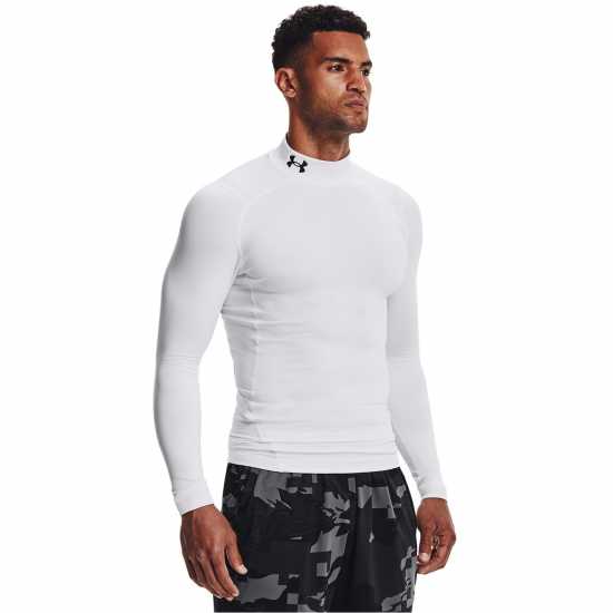 Under Armour Gear Armour Compression Mock Top Бяло Мъжки долни дрехи