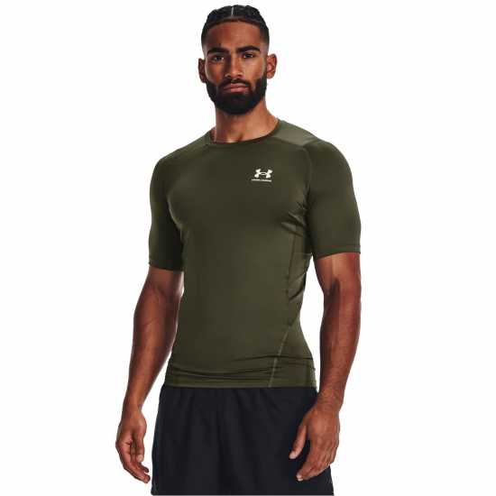 Under Armour Heatgear® Short Sleeve Mens Морско ОД Зелено Мъжко облекло за едри хора