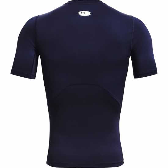 Under Armour Heatgear® Short Sleeve Mens Морско синьо/Бяло Мъжко облекло за едри хора