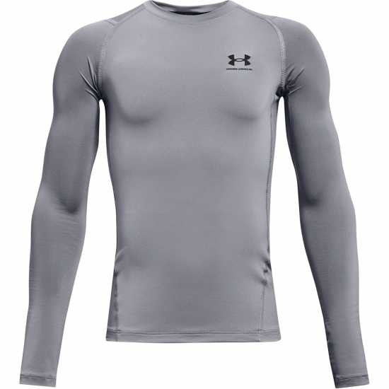 Under Armour Armour Heatgear® Long Sleeve Boys Стомана/Черно Футболни тренировъчни горнища