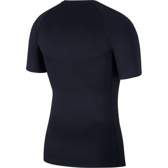 Nike Pro Men's Tight Fit Short-Sleeve Top Black/White Мъжки долни дрехи