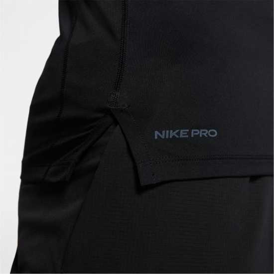 Nike Pro Men's Tight Fit Short-Sleeve Top Black/White Мъжки долни дрехи