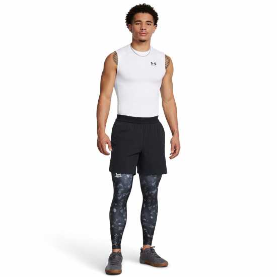 Under Armour Armour Ua Hg Prtd Lgs Baselayer Legging Mens Черно/Бяло Боксово тренировъчно облекло