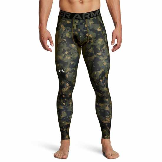 Under Armour Armour Ua Hg Prtd Lgs Baselayer Legging Mens Морско зелено OD Боксово тренировъчно облекло