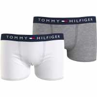 Tommy Hilfiger Tommy 2 Pack Logo Boxer Shorts Бяло/Сиво 0WU 