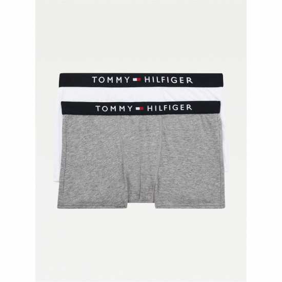 Tommy Hilfiger Tommy 2 Pack Logo Boxer Shorts Бяло/Сиво 0WU 