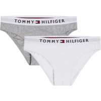 Tommy Hilfiger 2Pk Logo Brief Junior Girls Сиво/Бял 0UD 