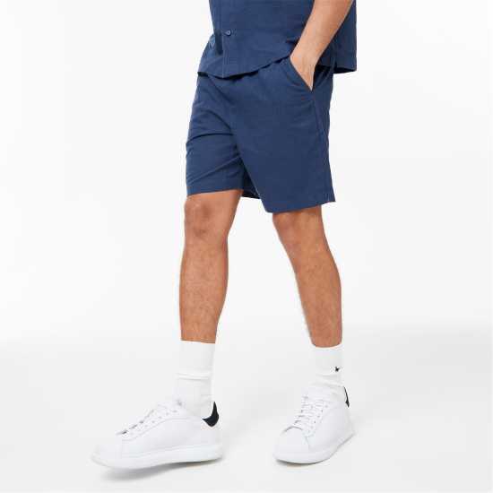 Jack Wills Linen Shorts Морска синьо Мъжко облекло за едри хора