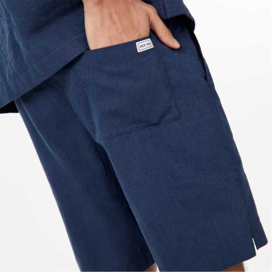 Jack Wills Linen Shorts Морска синьо Мъжко облекло за едри хора