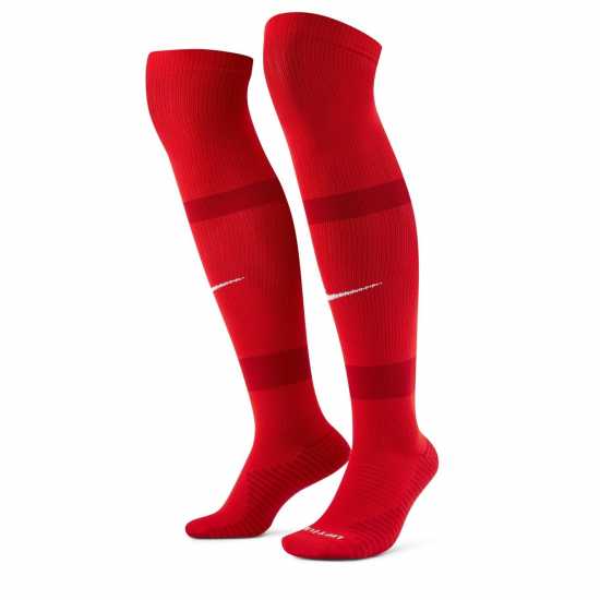 Nike Matchfit Soccer Knee-High Socks Football Sock Mens Червено/Бяло 