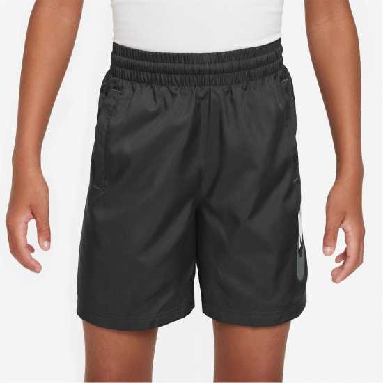 Nike Big Kids' Woven Shorts Черно/Бяло Детски къси панталони