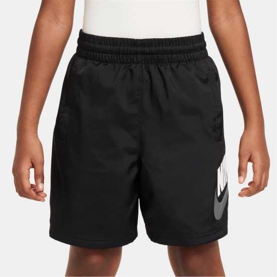 Nike Big Kids' Woven Shorts Черно/Бяло Детски къси панталони