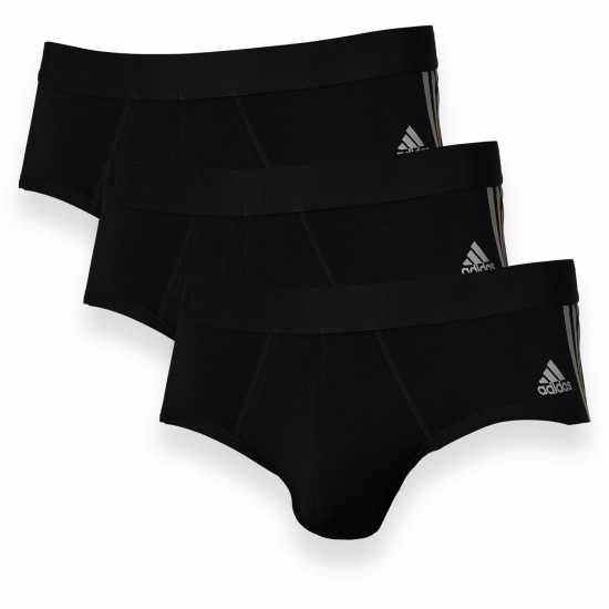 Adidas Flex Cotton 3 Stripe Brief 3P Черно Мъжко облекло за едри хора