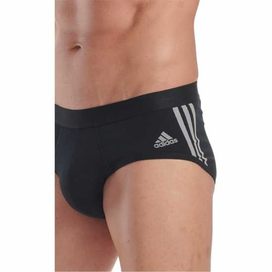 Adidas Flex Cotton 3 Stripe Brief 3P Черно Мъжко облекло за едри хора