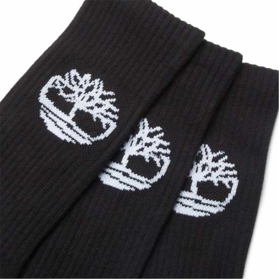 Timberland 3 Чифта Чорапи Logo Sport 3 Pack Socks Black Timberland